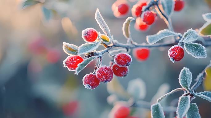 霜降  霜降节气 立冬 雪花 冬天风景