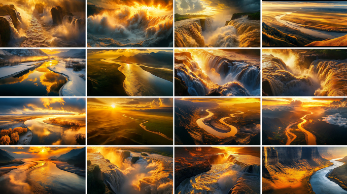 黄河母亲河河流波涛汹涌【黄河大合集】