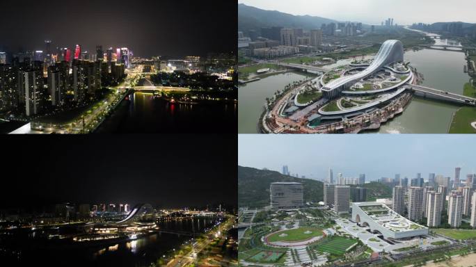 横琴天沐河天沐琴台文化艺术中心白景夜景