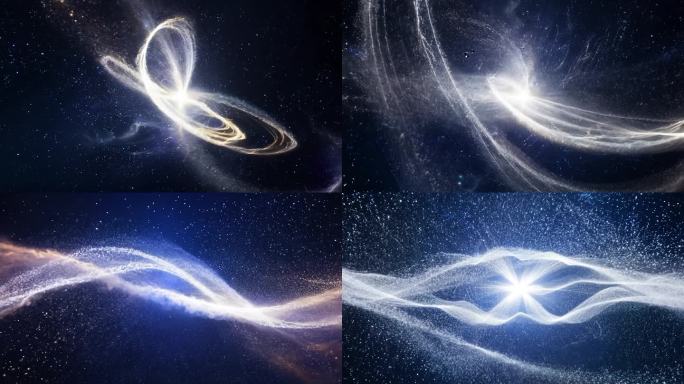 粒子爆发出光线波浪交织如同星河