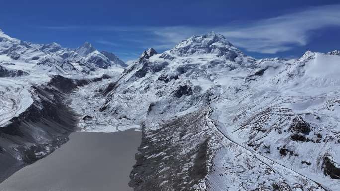 西藏卓奥友峰.普士拉山垭口.乔拉藏峰航拍
