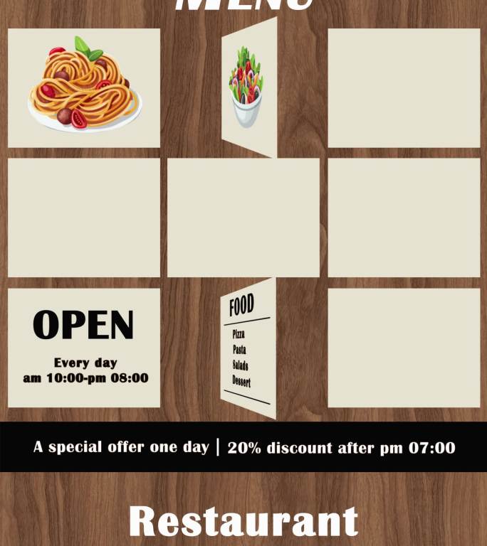 动态海报（动画）- 餐厅Menu