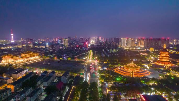 洛阳夜景合集航拍延时