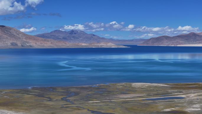 西藏日喀则定日县佩枯措.希夏邦马峰航拍