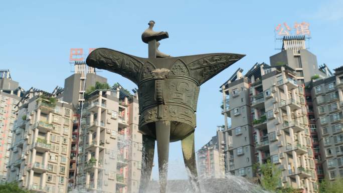 重庆巴国城 巴人博物馆 雕塑 巴将军