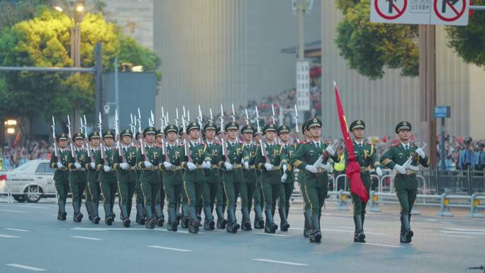 升旗仪式 成都天府广场仪仗队元旦国庆升旗