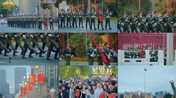 升旗仪式 成都天府广场仪仗队元旦国庆升旗