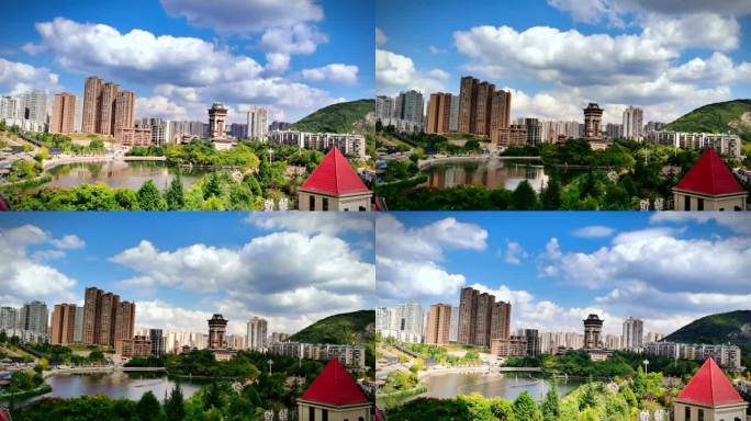 毕节市七星关区同心城市公园碧阳湖风光