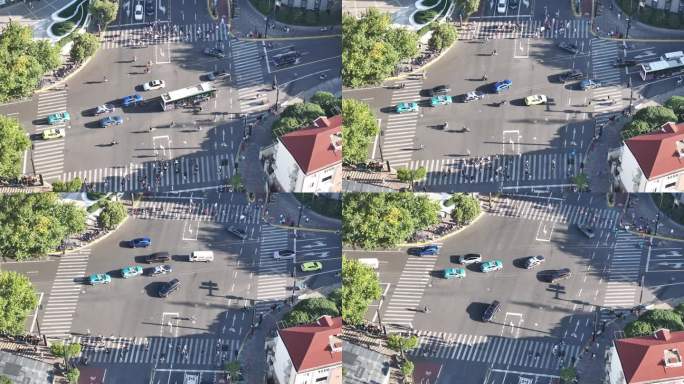 4K原素材-航拍上海江苏路、愚园路