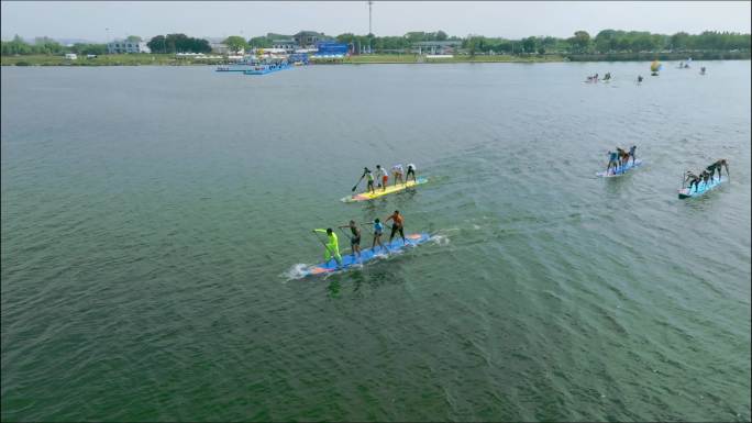 男女四人600米桨板救生