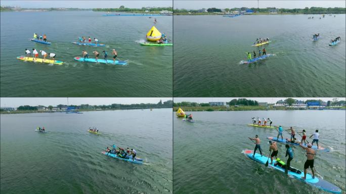 男女四人600米桨板救生