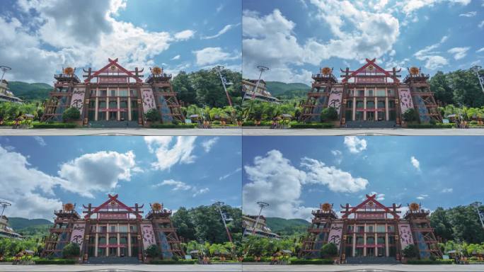 大理漾濞县核桃广场延时摄影视频