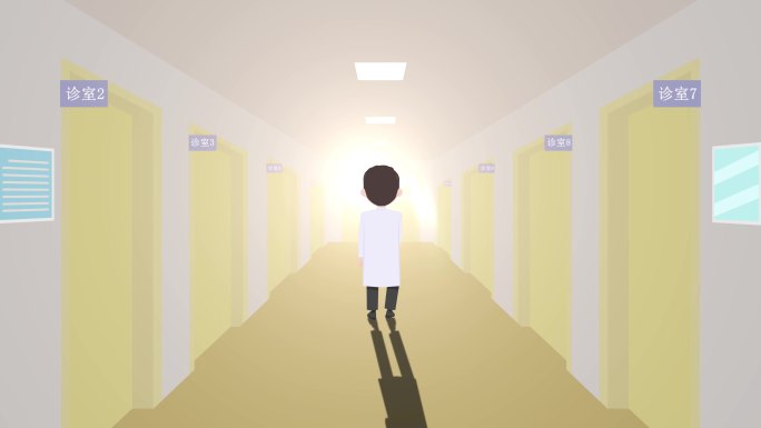 医生逆光而行