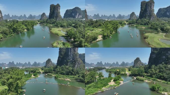 中国广西桂林阳朔遇龙河景区风光4K视频