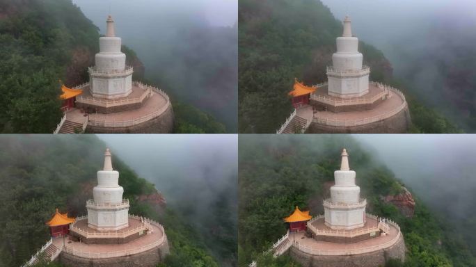 航拍辽宁辽阳龙峰寺