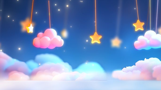 【6K】 儿童卡通可爱背景 小星星 背景