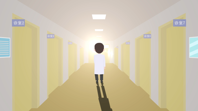 医生逆光而行