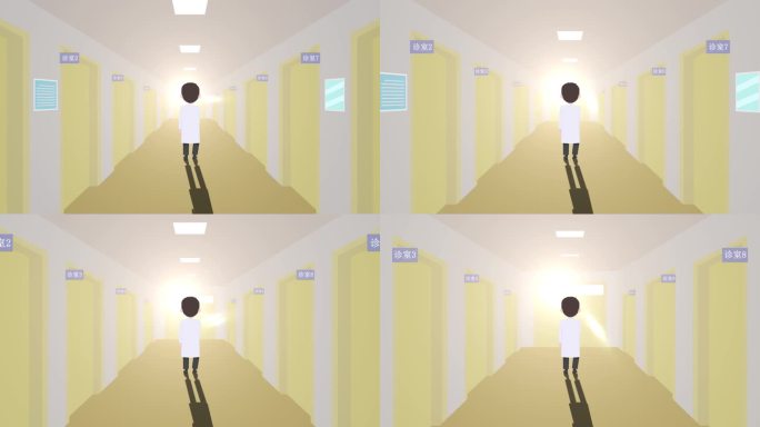 医生逆光而行