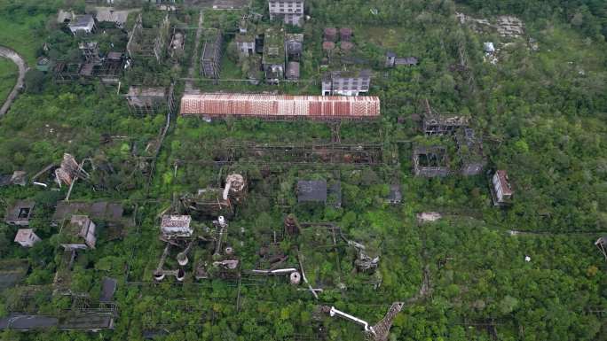 四川德阳什邡穿心店地震遗址航拍