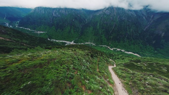 凉台沟理小路穿越机刷山山顶俯冲FPV