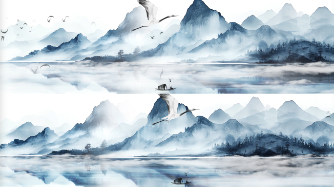 超宽屏高级水墨国风超宽背景