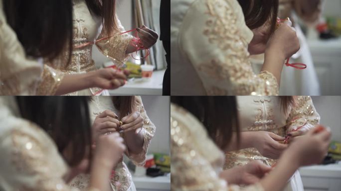 伴娘准备闹门游戏结婚婚礼