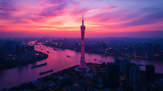 现代城市 幸福生活 美好家园 城市夜景
