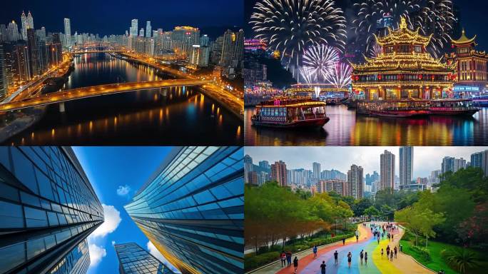现代城市 幸福生活 美好家园 城市夜景