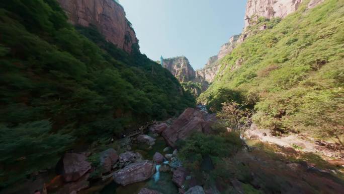 河南新乡宝泉大峡谷山川风景航拍FPV