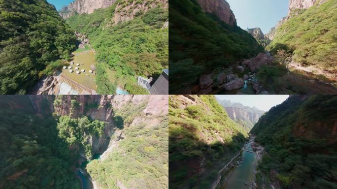 河南新乡宝泉大峡谷山川风景航拍FPV