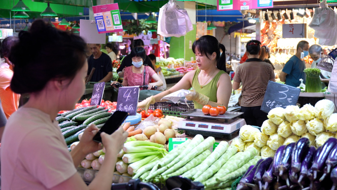 广东烧腊菜市场买菜卖菜