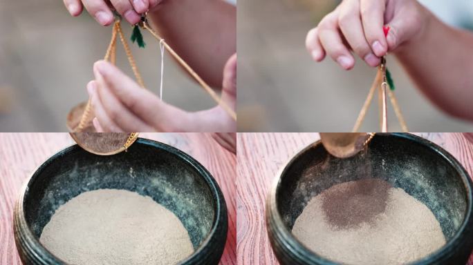 沉香线香制作配比 铜杆秤 秤榆木粉