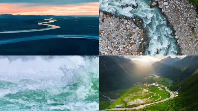 河流溪流湍流水资源航拍合集
