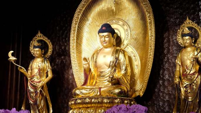 四川成都锦江区大慈寺要是佛像 庄严的佛像