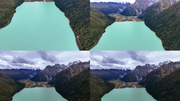 航拍高原湖泊玉隆拉措