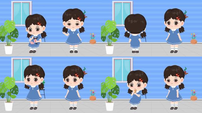 卡通儿童 卡通学生 MG儿童 幼儿园女生