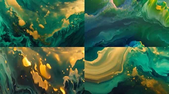 4k宽屏大屏抽象视觉炫彩水墨粒子晕染背景