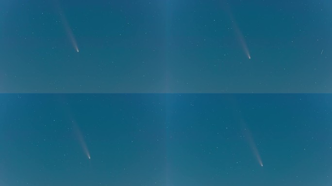 彗星+灯塔+海面+山峦+星空延时+露营地