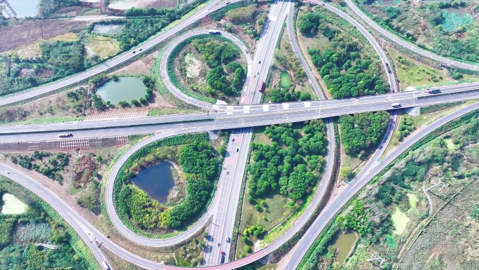 湖北荆州沪渝高速和二广高速交叉口立交桥