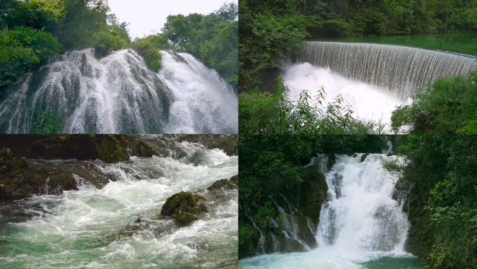 溪水瀑布河流山川自然水流