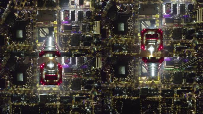 台湾台北101大楼夜景航拍【正版素材】
