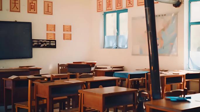 年代感教室 旧桌椅 老教室 老房间