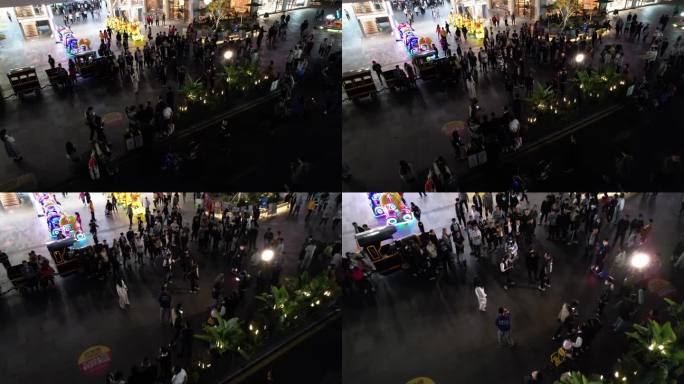 街边拍摄现场夜景航拍 (1)