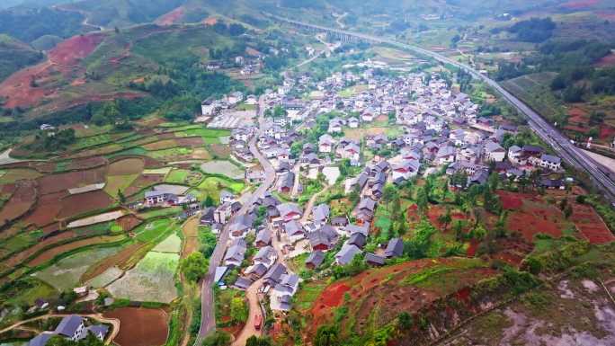 贵州山区村庄航拍