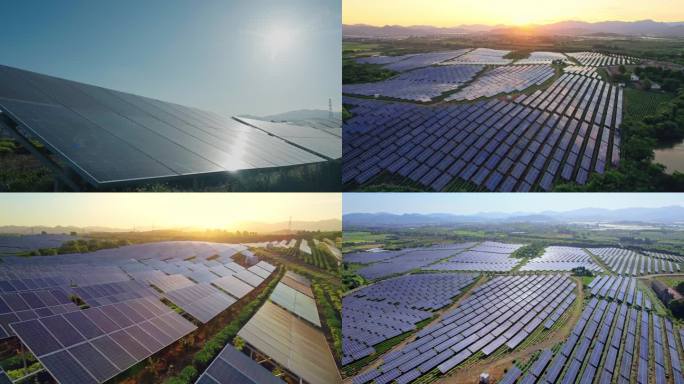 【合集】山坡太阳能光伏板新能源