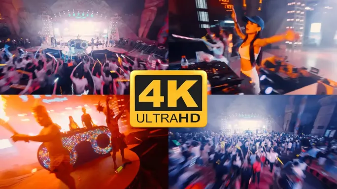 音乐节DJ表演现场打碟喷火表演