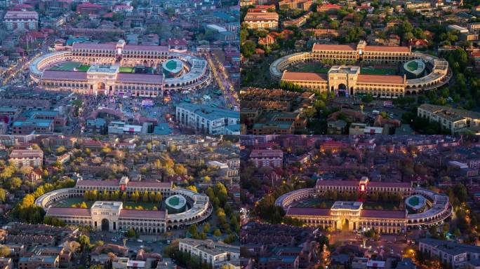 【8K】民园广场（春夏秋冬）日转夜延时