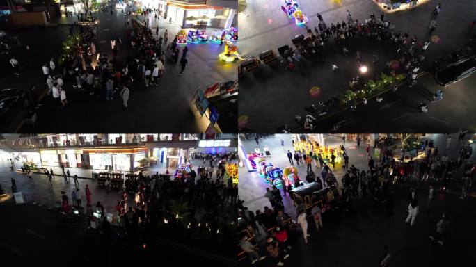 街边拍摄现场夜景航拍 (2)