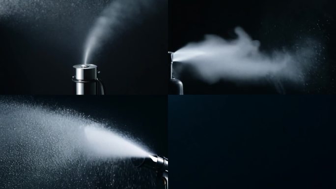 喷水喷雾器黑色背景