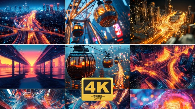 4k科技感赛博朋克风城市